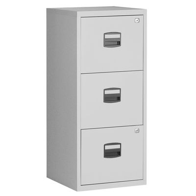 Classeur métallique monobloc - 3 tiroirs - H102 x L41 x P40 cm - gris clair