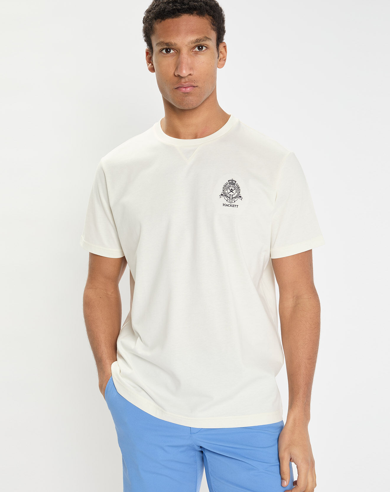 Hackett London T-Shirt Regular Fit Blason écru