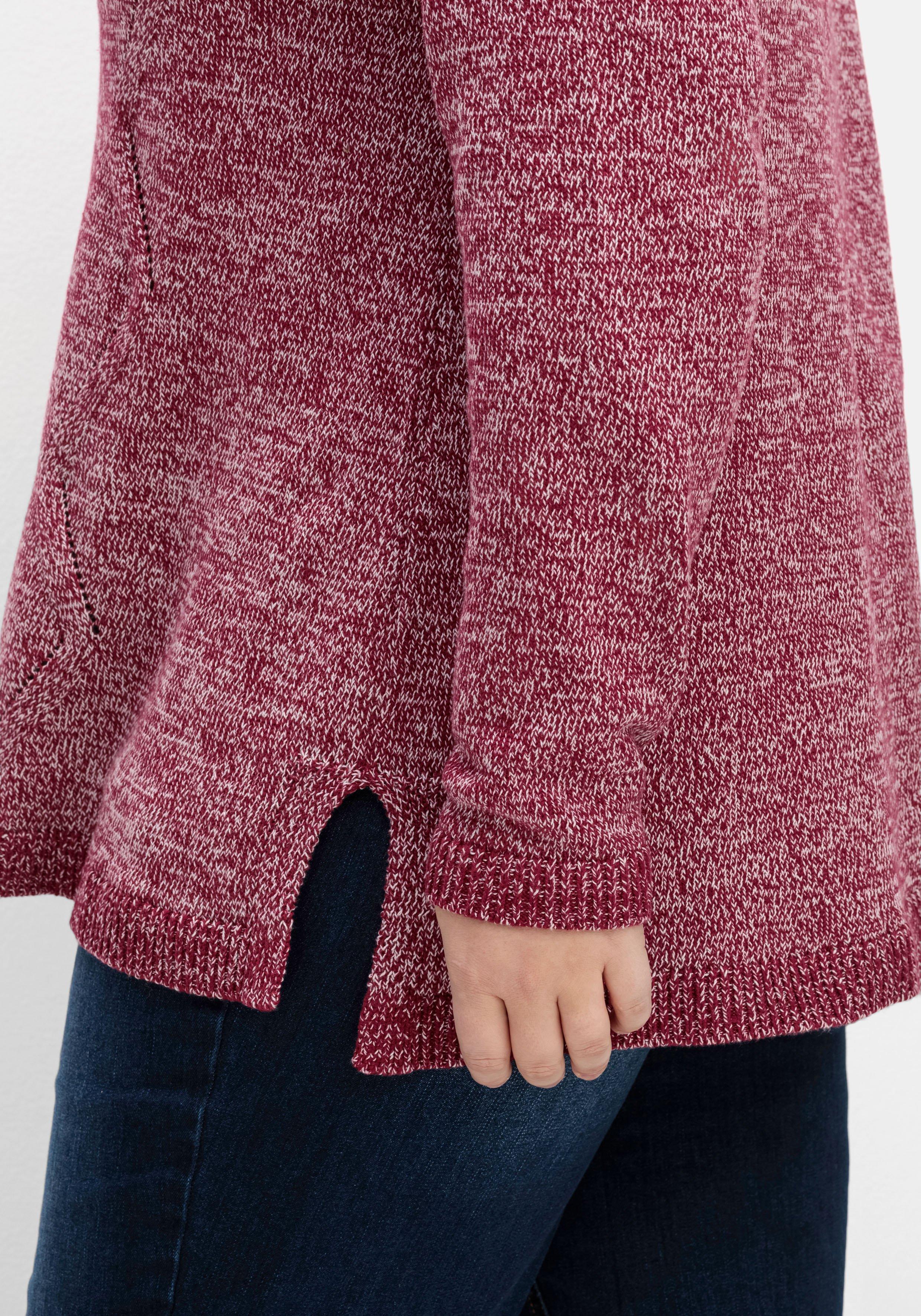 Melierter Pullover in A-Linie, flauschige Qualität