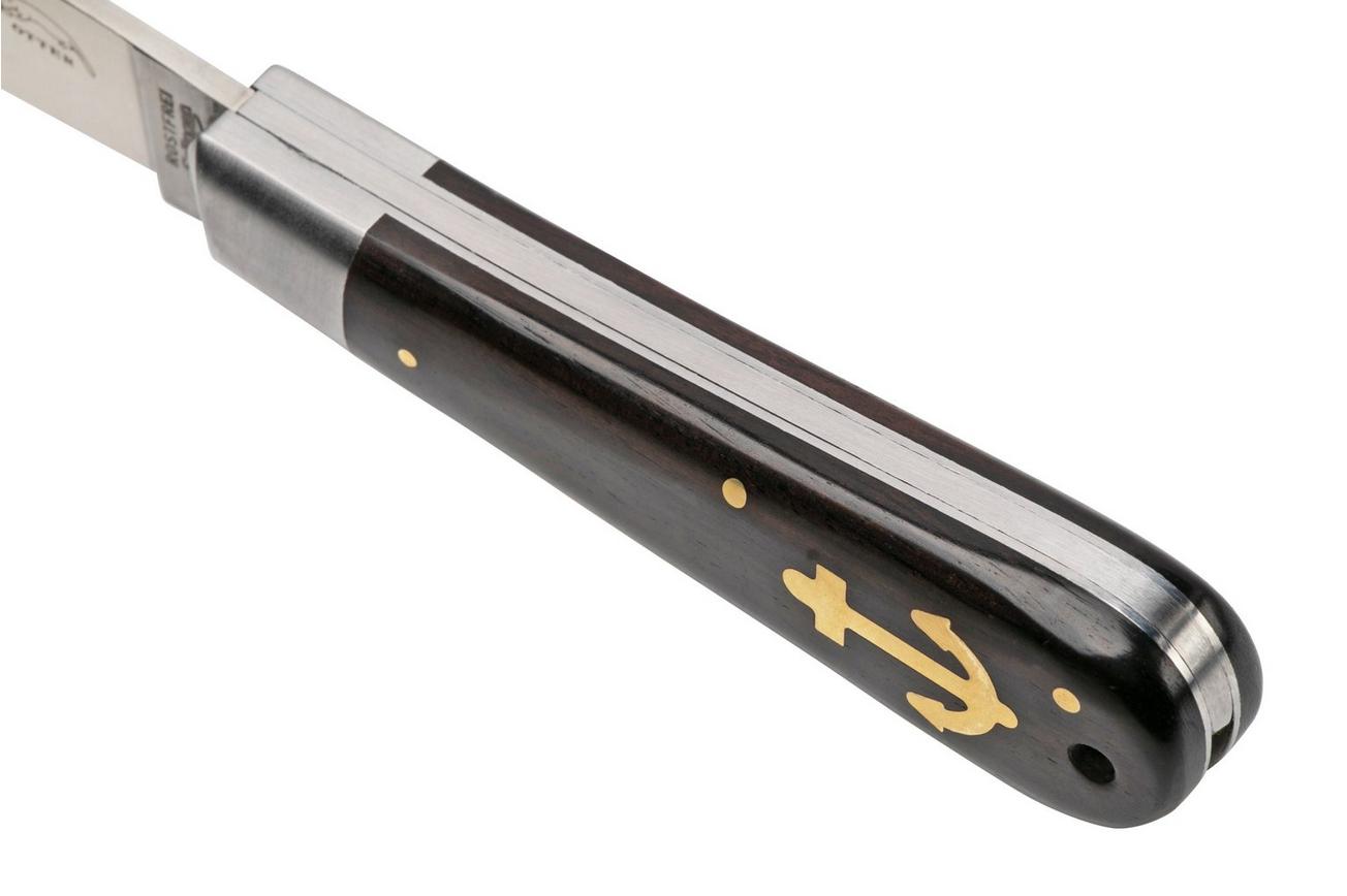 Otter Anchor Knife 173 R.m.L. Large Stainless, Grenadilla, Brass Anchor, zakmes