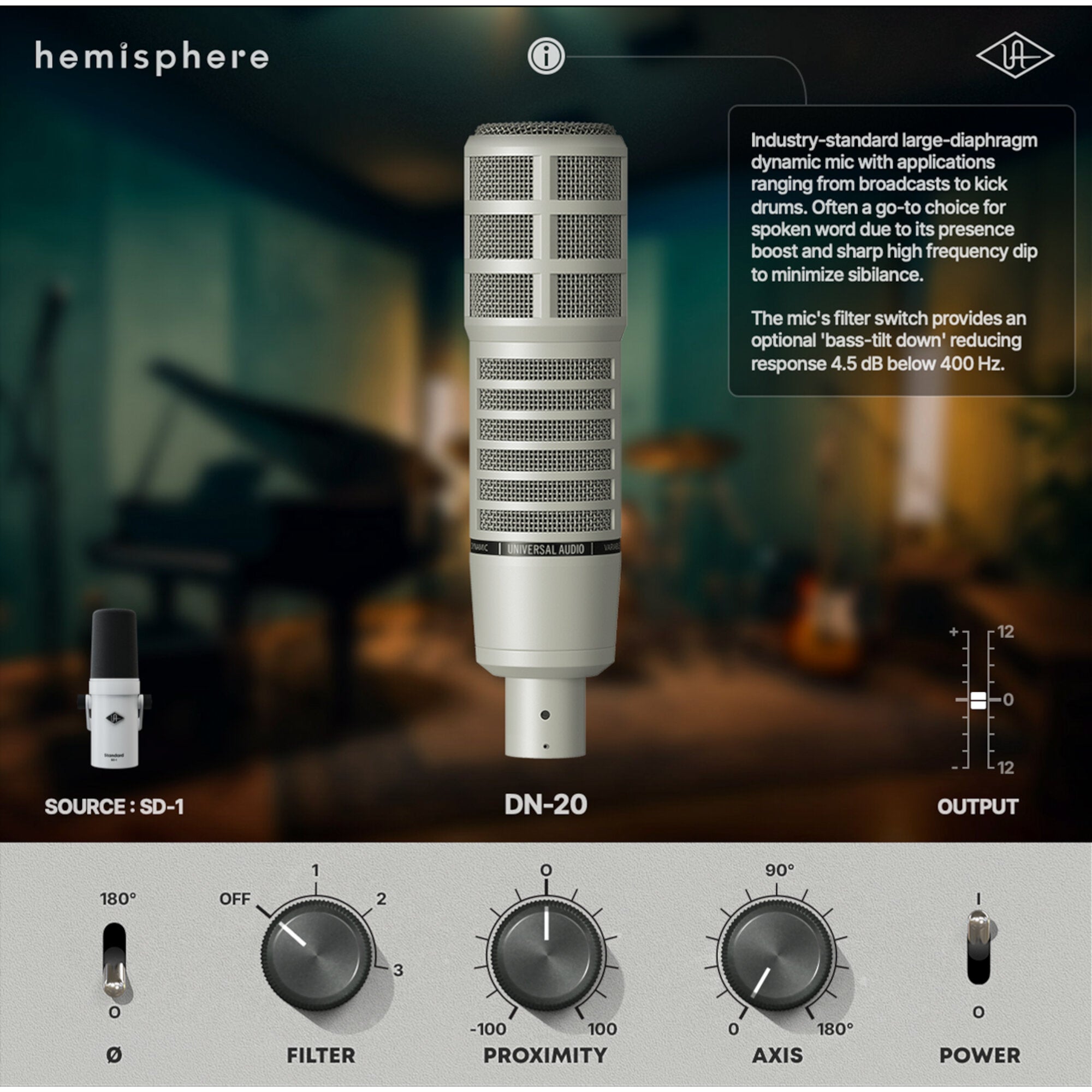 Universal Audio SD-1 Standard Dynamic Microphone broadcast microfoon