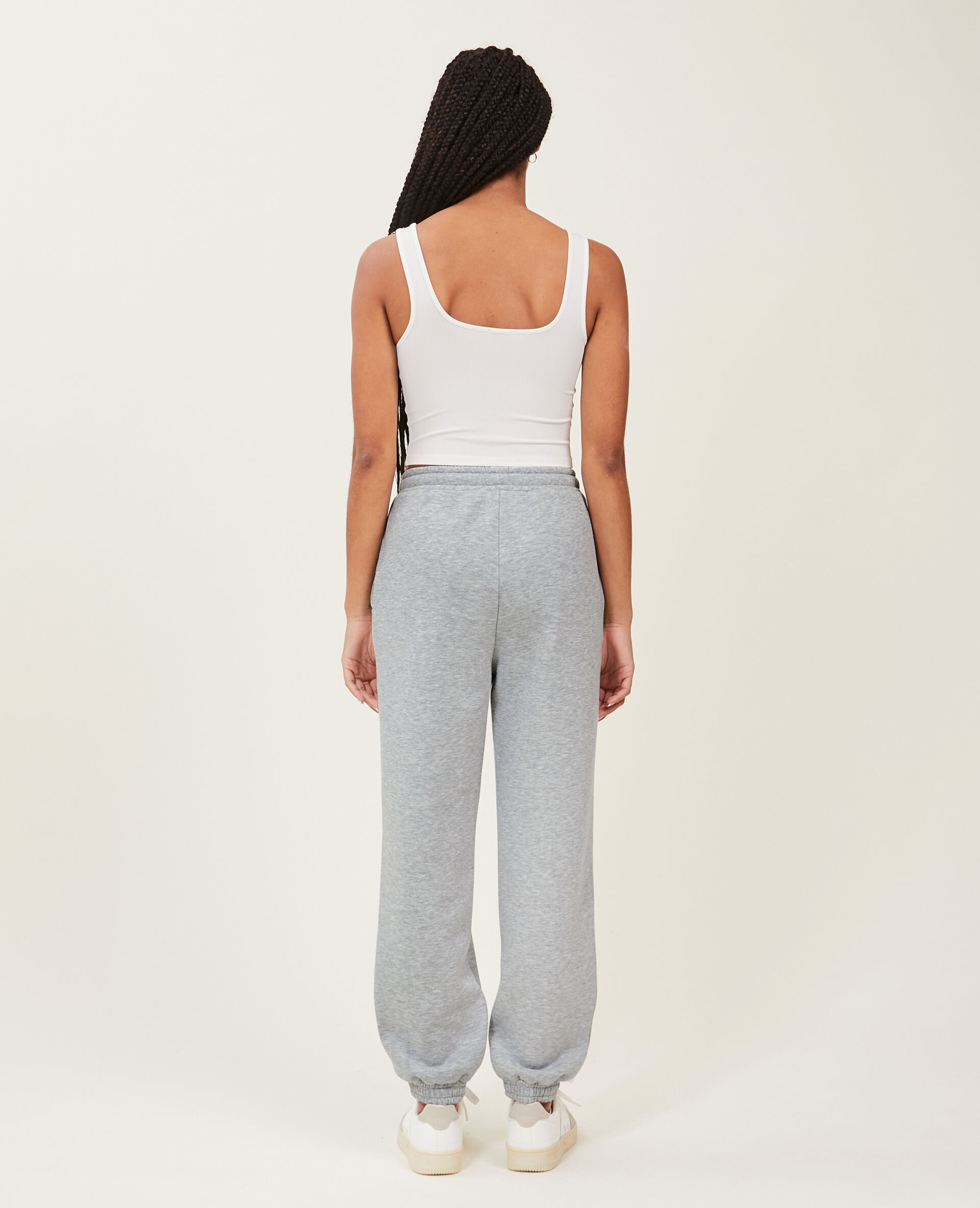 Pantalon de jogging en molleton - Gris chiné