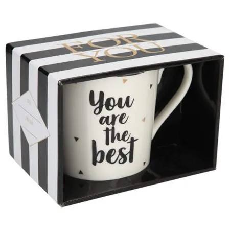Depesche Porzellan Becher mit Sprüchen - You are the Best (Box schwarz / black)