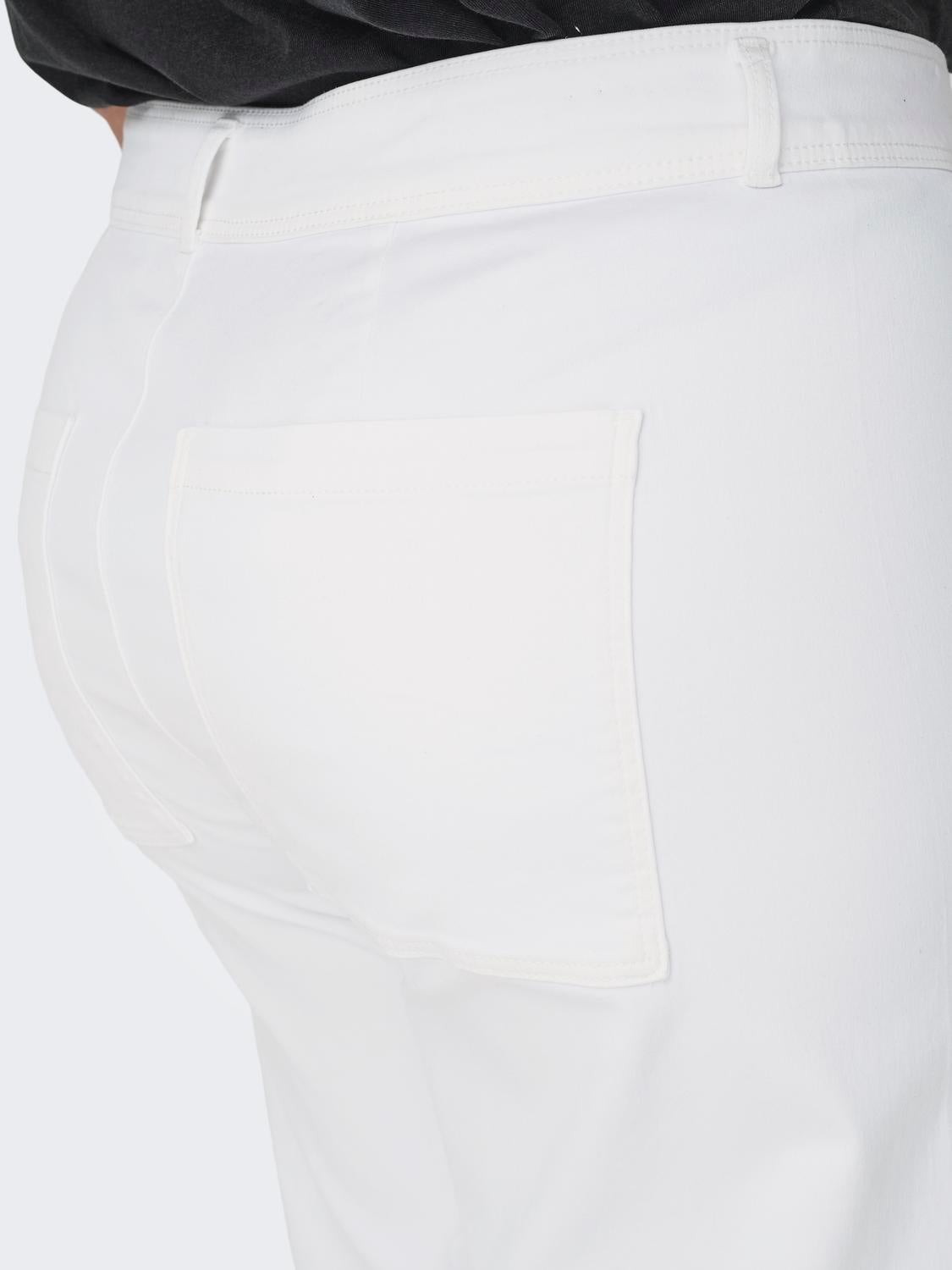 CARSYLVIE Hohe Taille Gerade geschnitten Jeans White