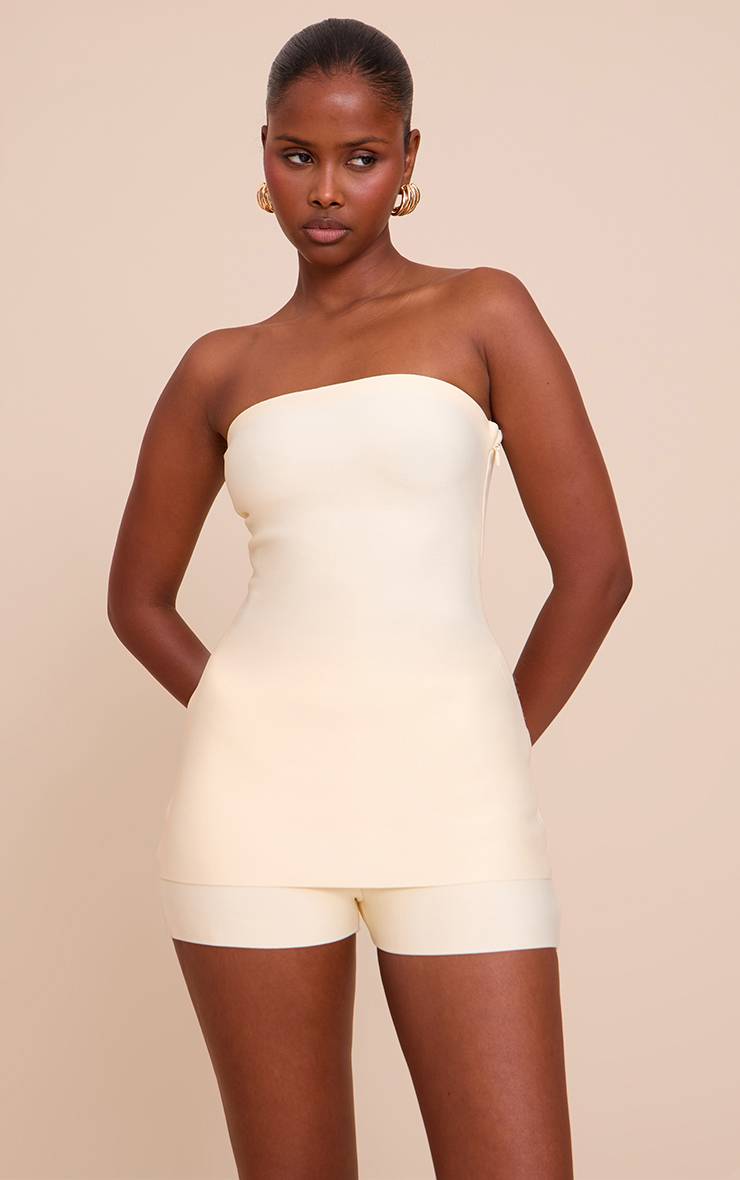 Butter Yellow Top Bandeau Ajusté En Bandage