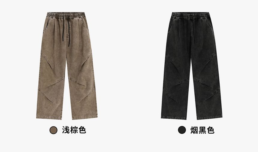 INStudio - High Waist Washed Wide Leg Jeans