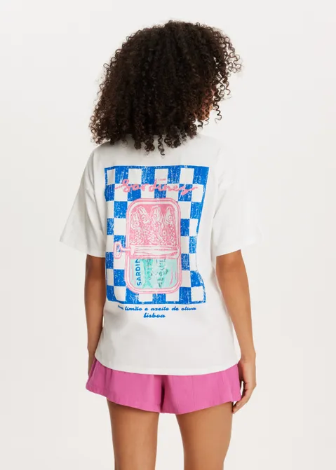 T-shirt met print summer blauw (BLW.K)