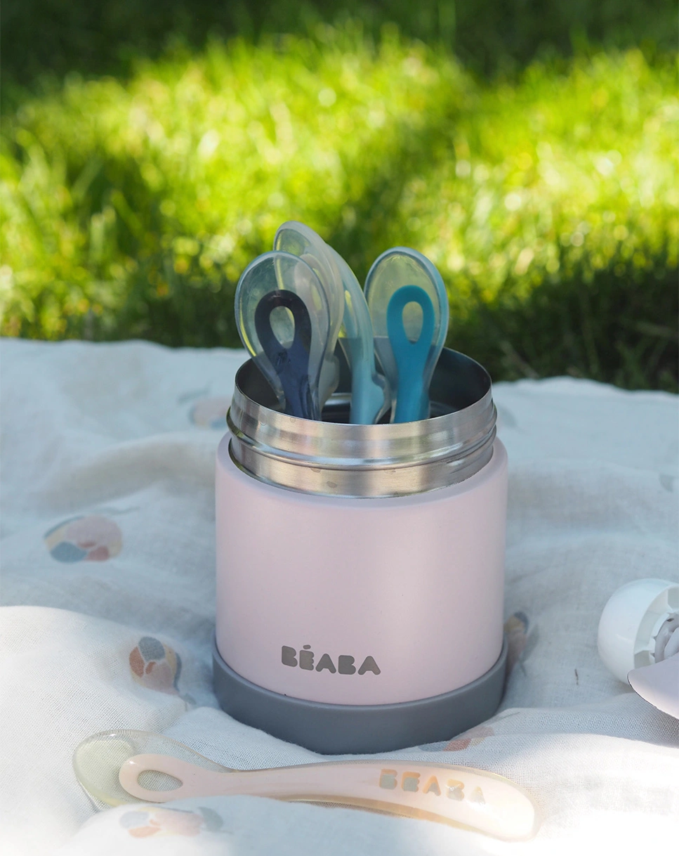 Edelstahl-Thermobehälter LUNCH (0,3L) dark grey/light pink