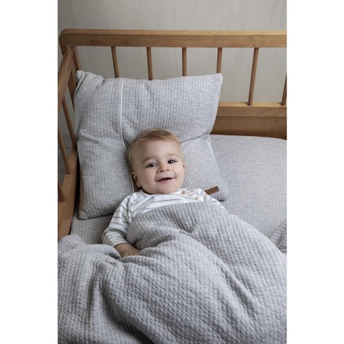 Couverture d'été de lit bébé 100x140 Pure Gris - LITTLE DUTCH