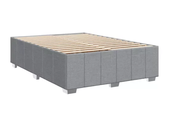Sommier à lattes de lit avec matelas Gris clair 140x190cm Tissu