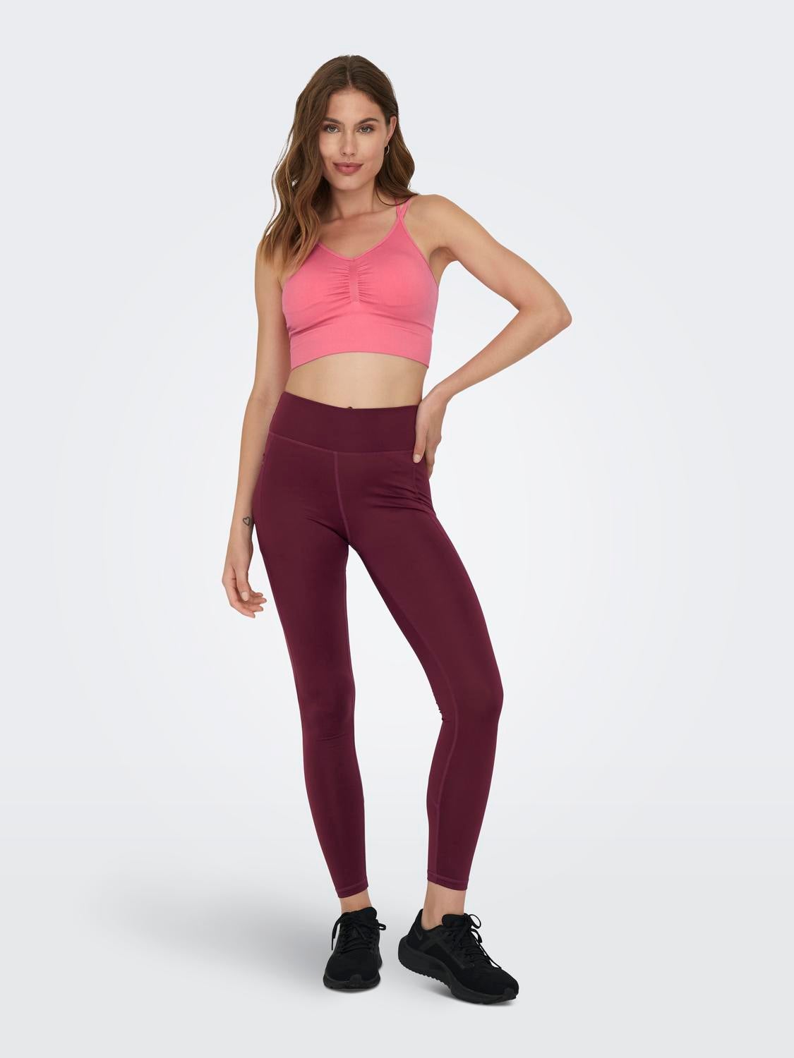 ONPJAM-SWEET-1 Hohe Taille Enger Schnitt Sportleggings Windsor Wine