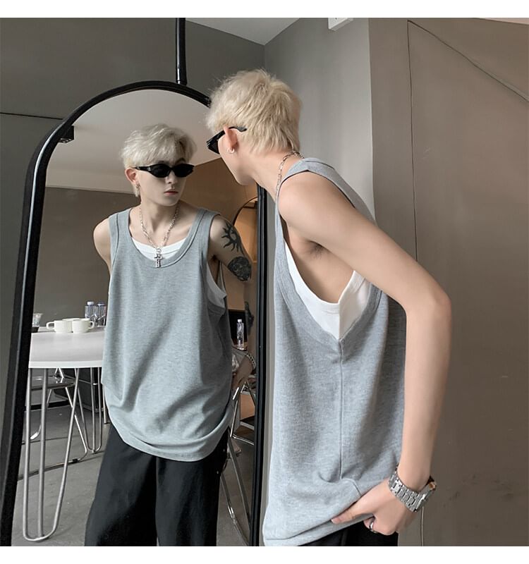 Priam - Mock tweedelig tanktopje in twee kleuren