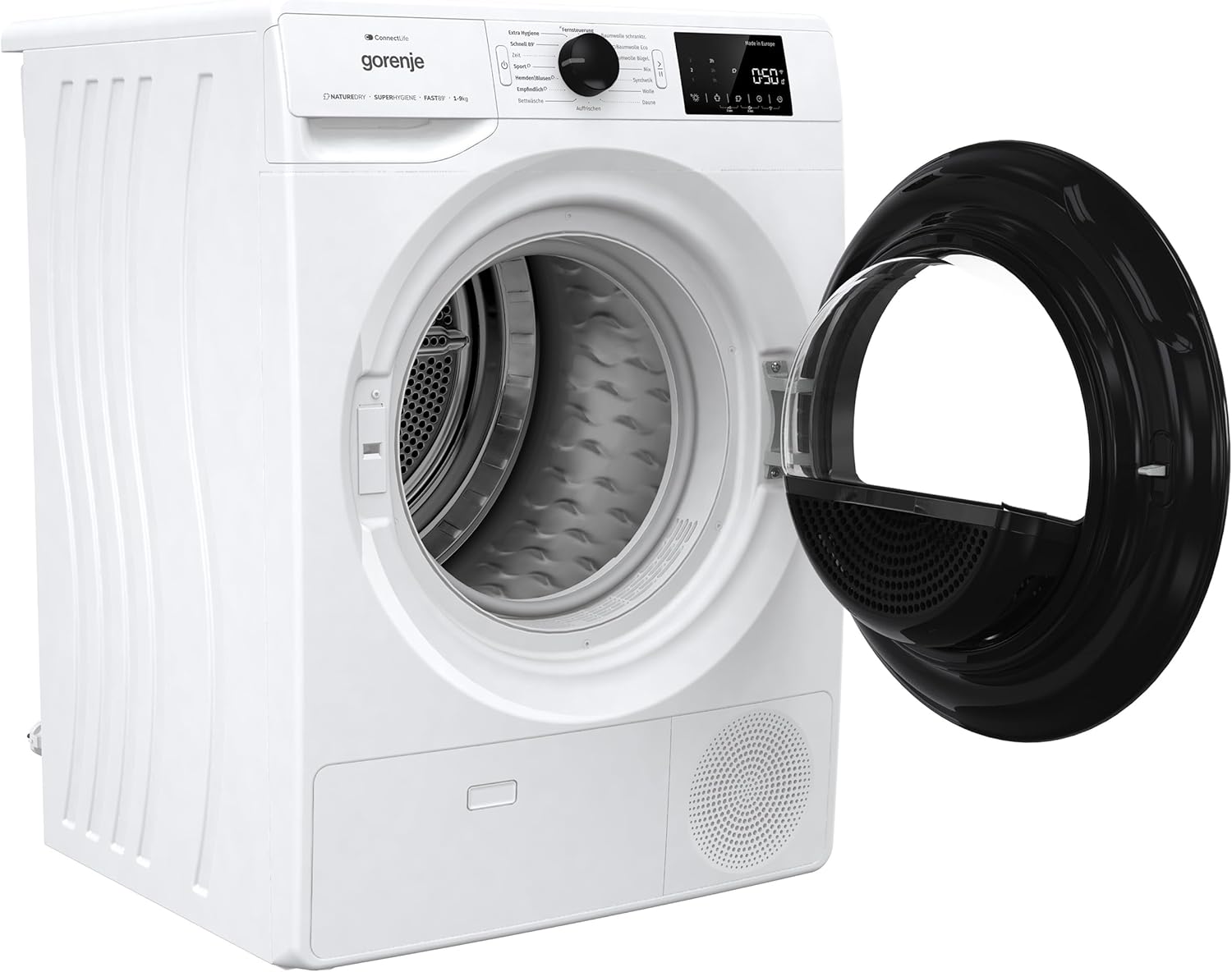 Gorenje DPNE92/GN Trockner/Kondensation mit Wärmepumpe / 9kg / 16 Programme/WIFI/Made in Europe/WaveActive Trommel/TwinAir/Feuchtesensor/Naturedry/LED Display/EEK: D