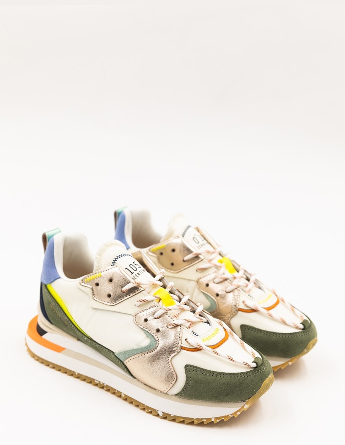 0-105 Baskets de ville Femme Trek Up Roots Multicolor Cuir/Daim