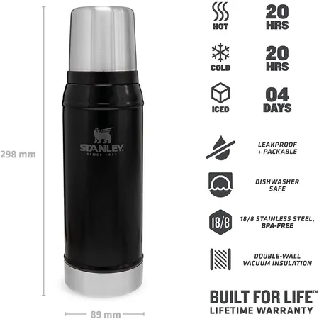 Stanley Classic Legendary Bottle Matte Black 750 ml