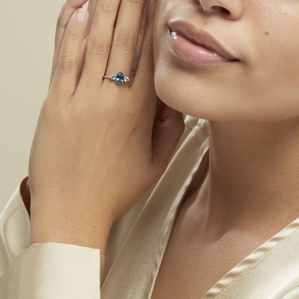 Bague Balthasar Or Blanc Topaze Topaze Oxyde