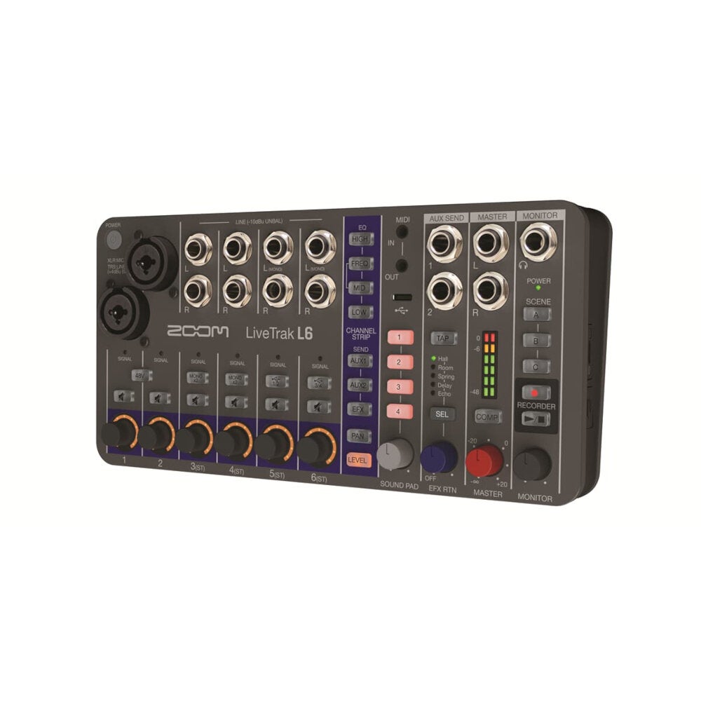 Zoom LiveTrak L-6 mixer en multitrack recorder