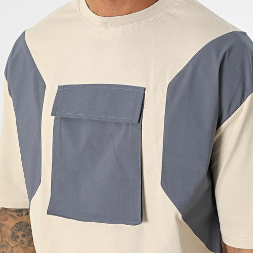 Tee Shirt Poche Beige Gris