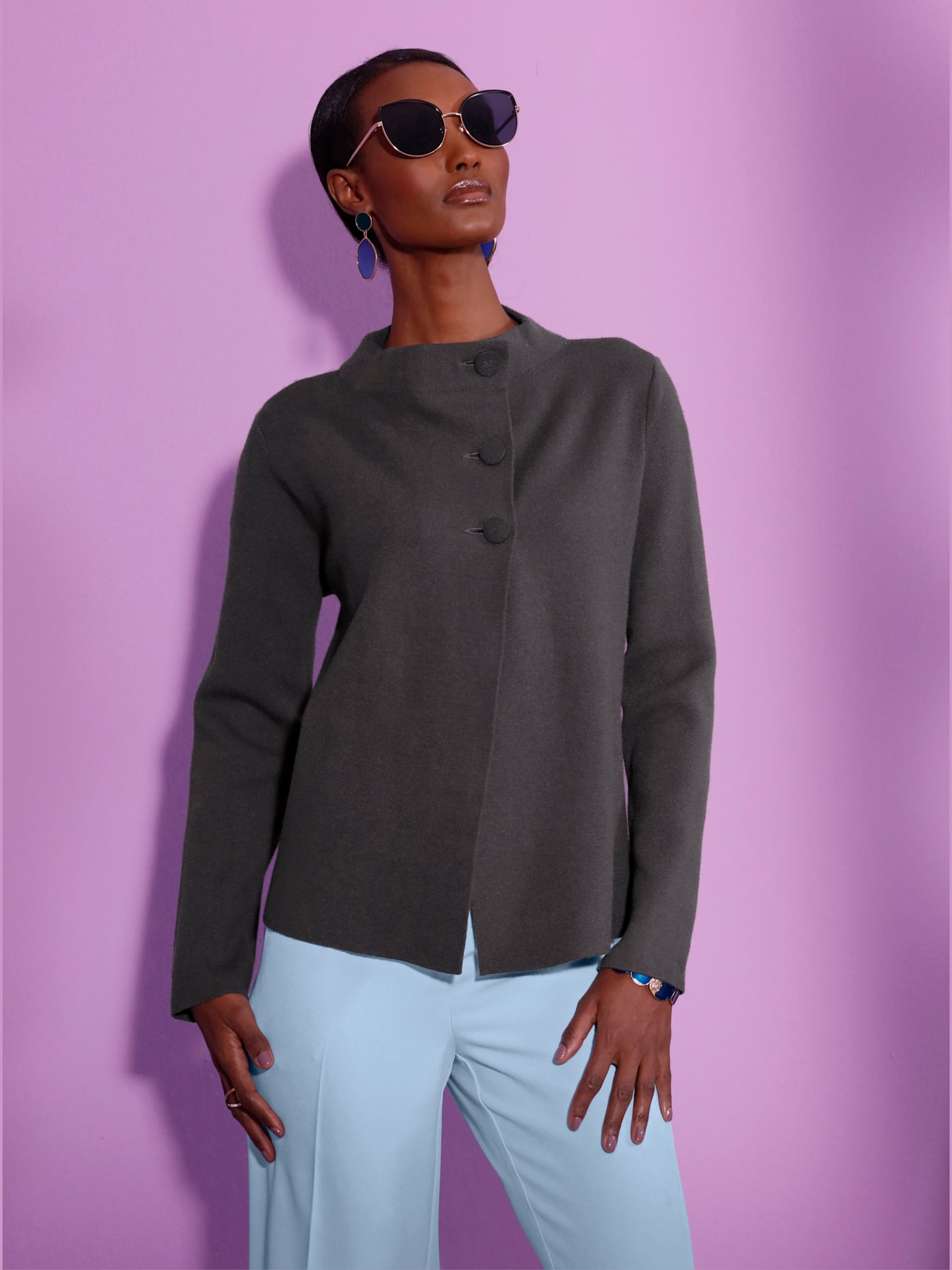 Veste en tricot coupe en a affinante