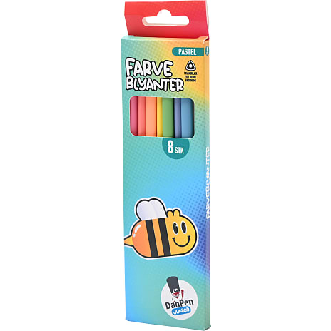 Danpen junior farveblyanter pastel 8-pak