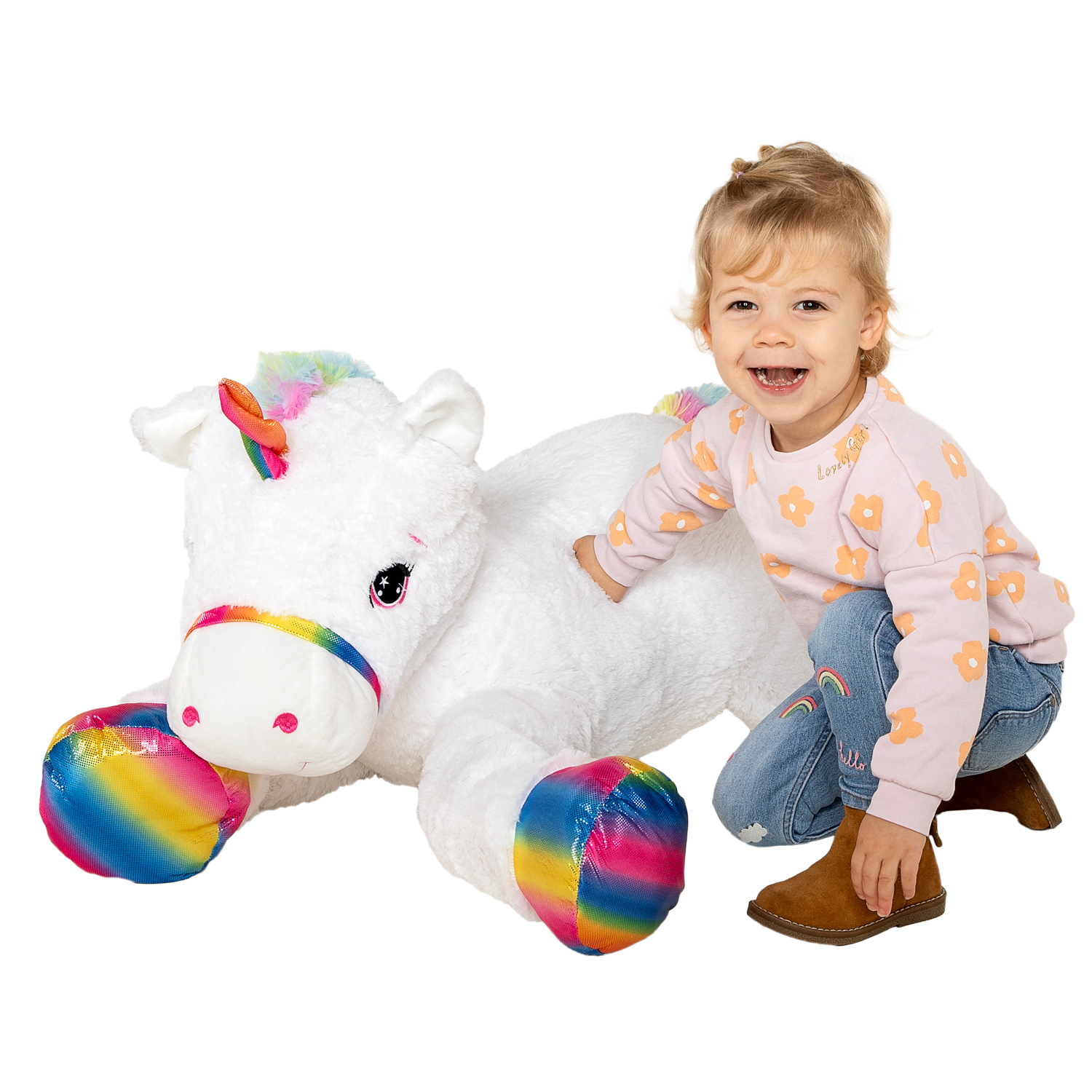 Pluchen Eenhoornknuffel XXL, 87cm!