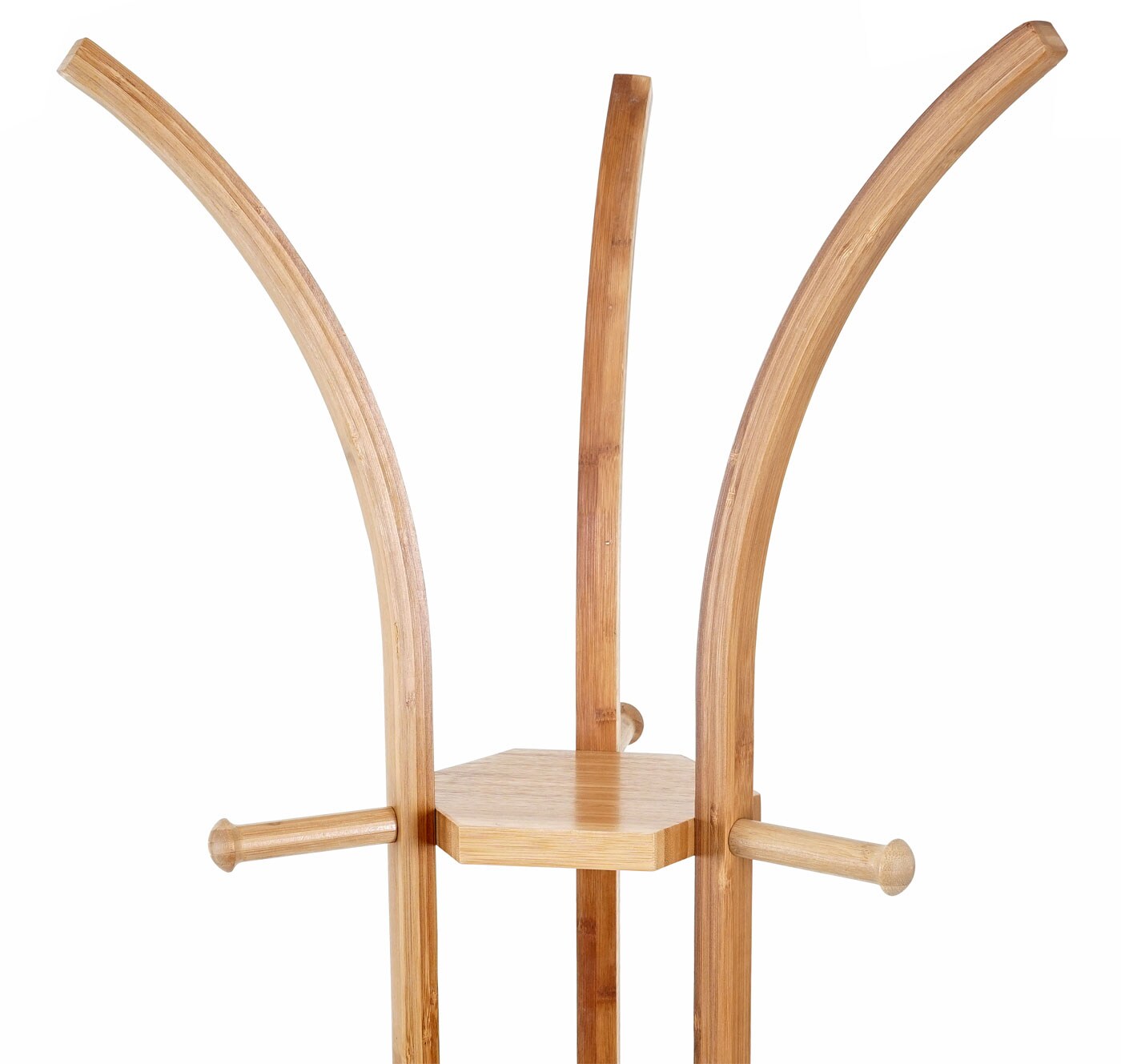 Garderobenständer MCW-D89, Standgarderobe Garderobe Kleiderständer, Holz Bambus 177x48x48cm