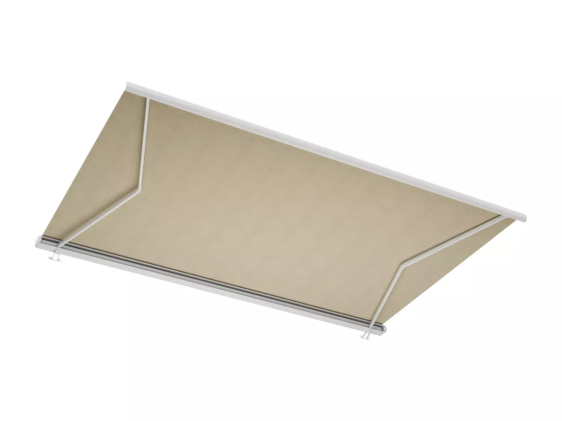 Store banne motorisé à leds avec coffre intégral 5 x 3,5 m - toile acrylique beige - GALAXA