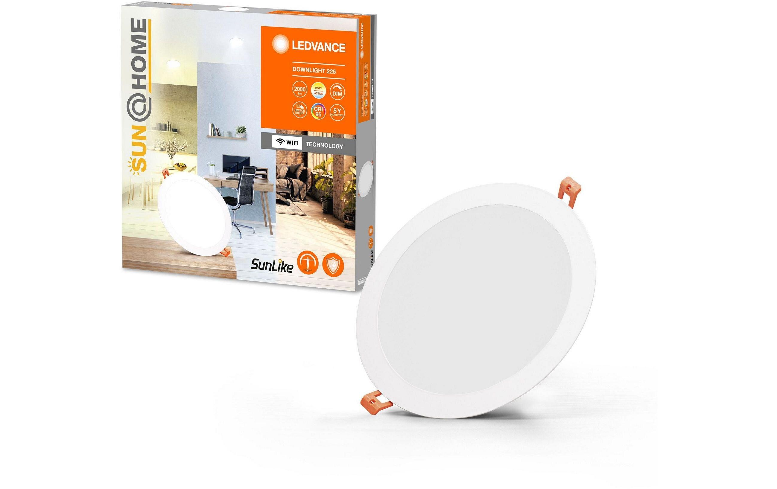 Einbauleuchte Sun@Home LED Slim, Ø 22.5 cm, 22 W, CRI95Smarte Leuchte zum Einbauen mit WiFi- Technologie