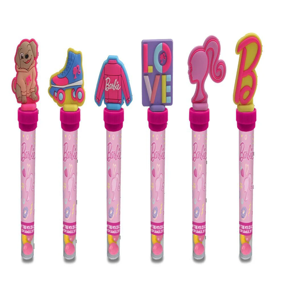 Tube de 20 bonbons Barbie avec capuchon tampon