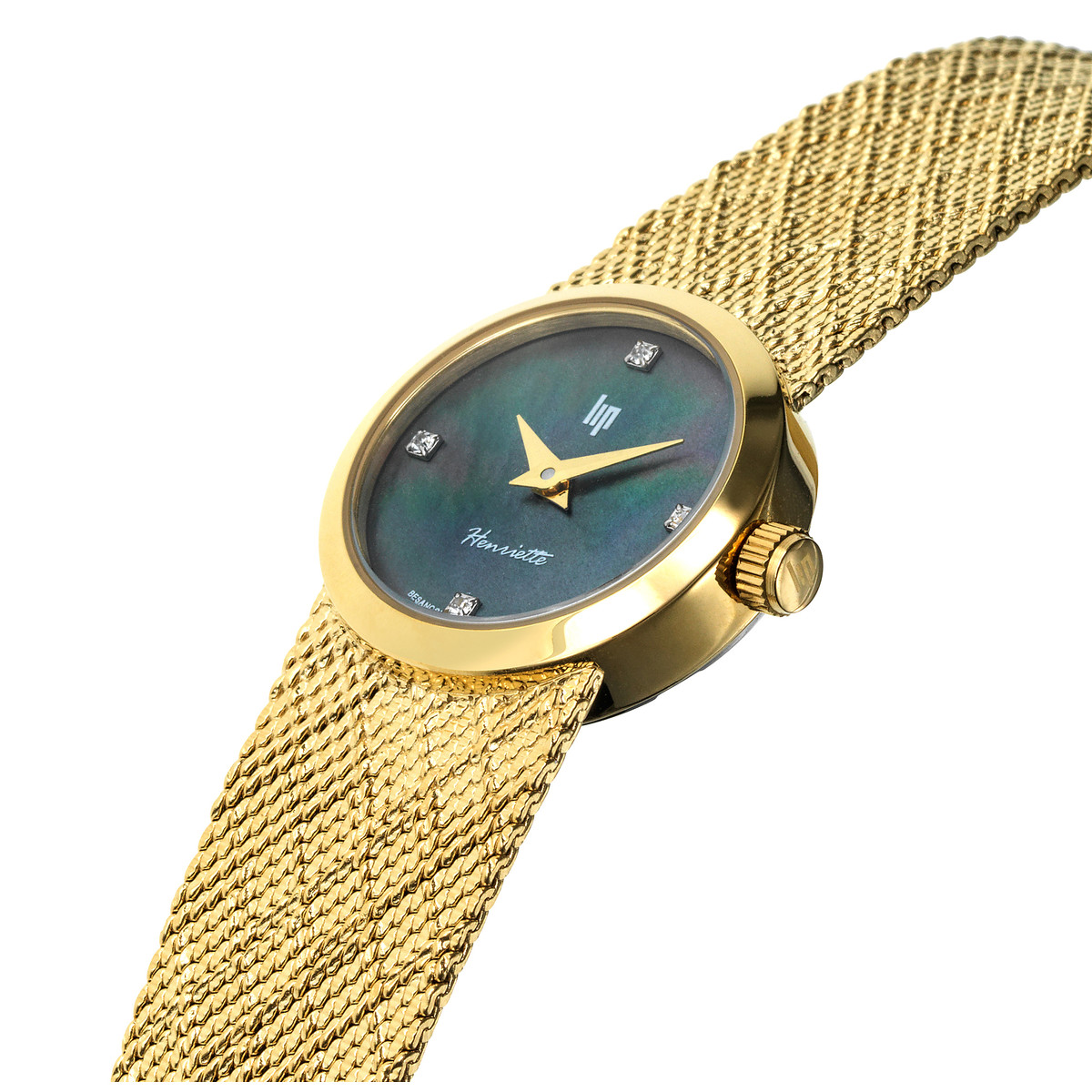 Montre LIP femme bracelet métal doré
