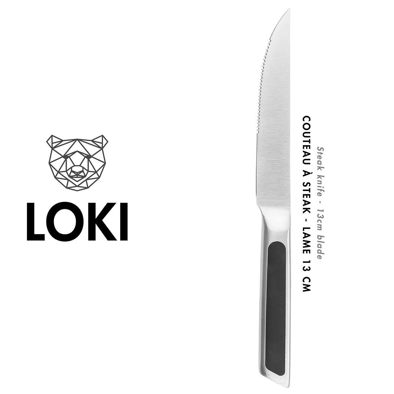 Bjorn 6 Couteaux à steak Loki inox mat - 24x2x1 cm