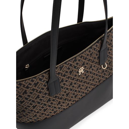 Tommy Hilfiger Jacquard Tote, Black