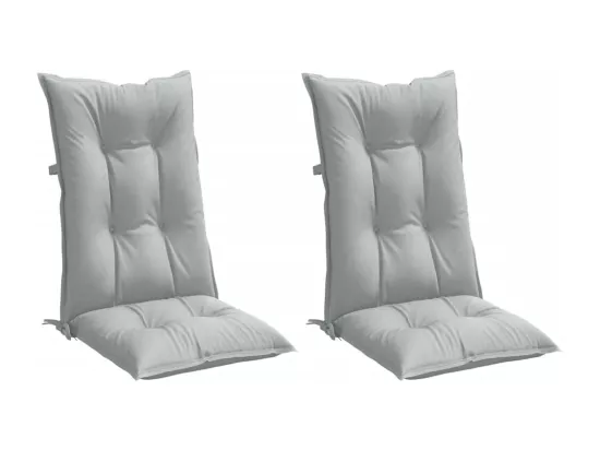 Coussins de chaise à dossier haut lot de 2 gris clair mélangé