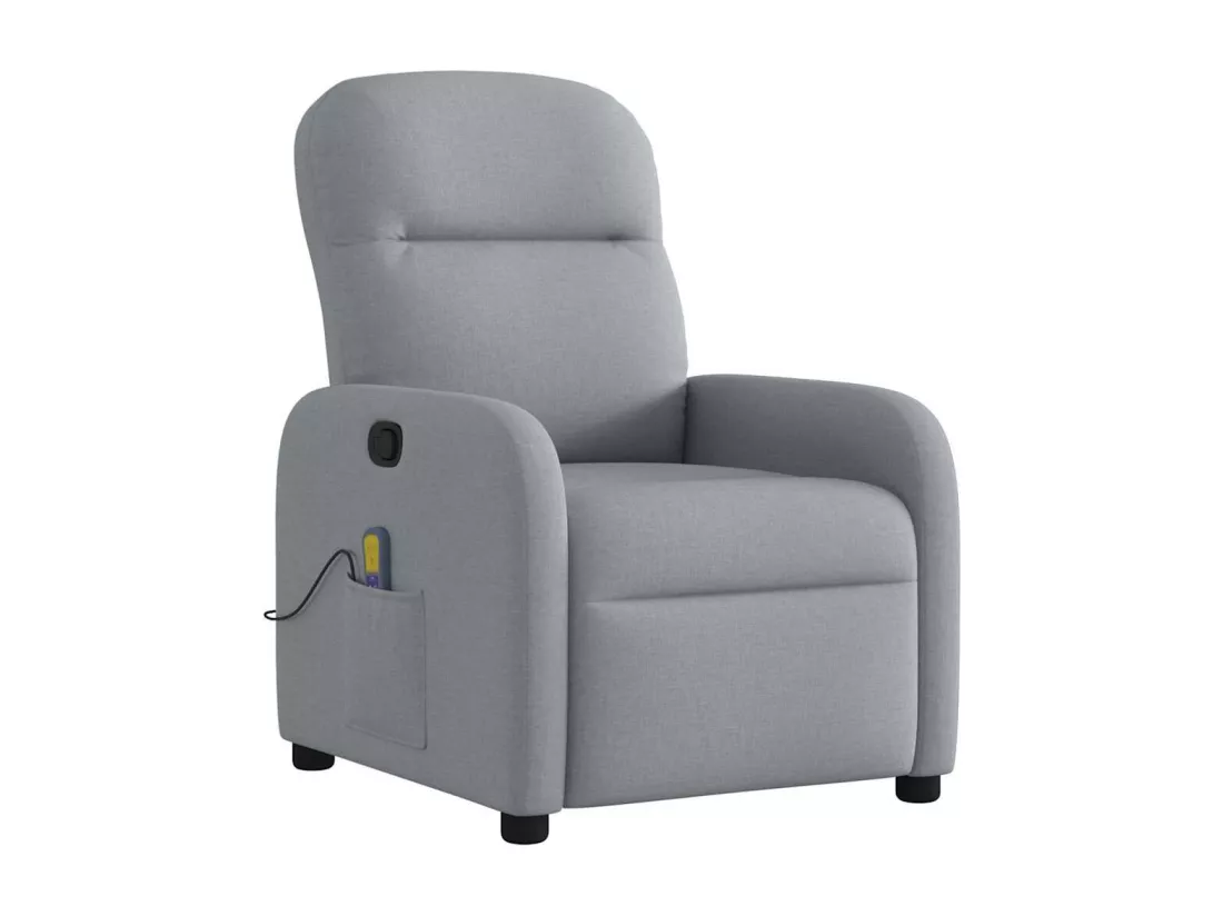 Fauteuil de massage inclinable Gris clair Tissu