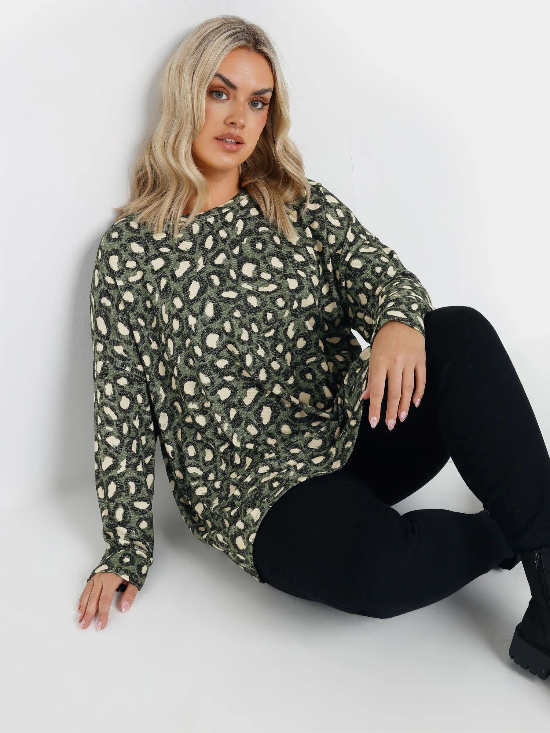 Yours Curve Leopard Print Jumper