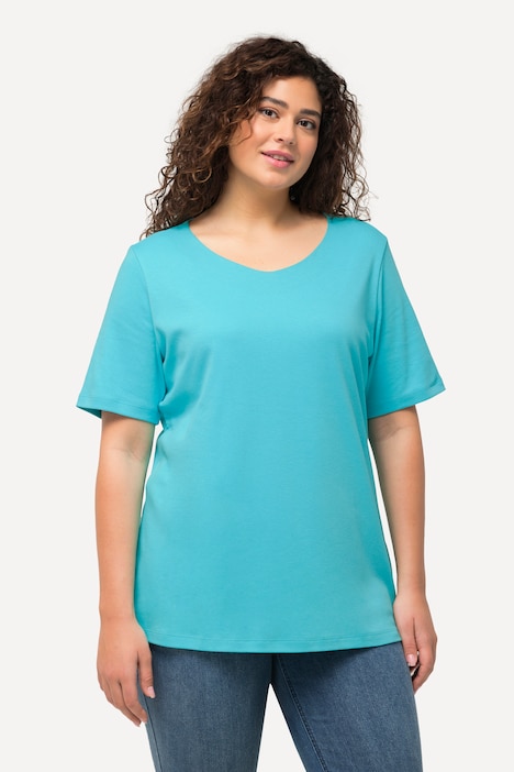Shirt, doppellagige Vorderseite, Slim, Rundhals, Halbarm