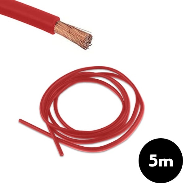 Bobine 5 m cable électrique 10 mm Rouge