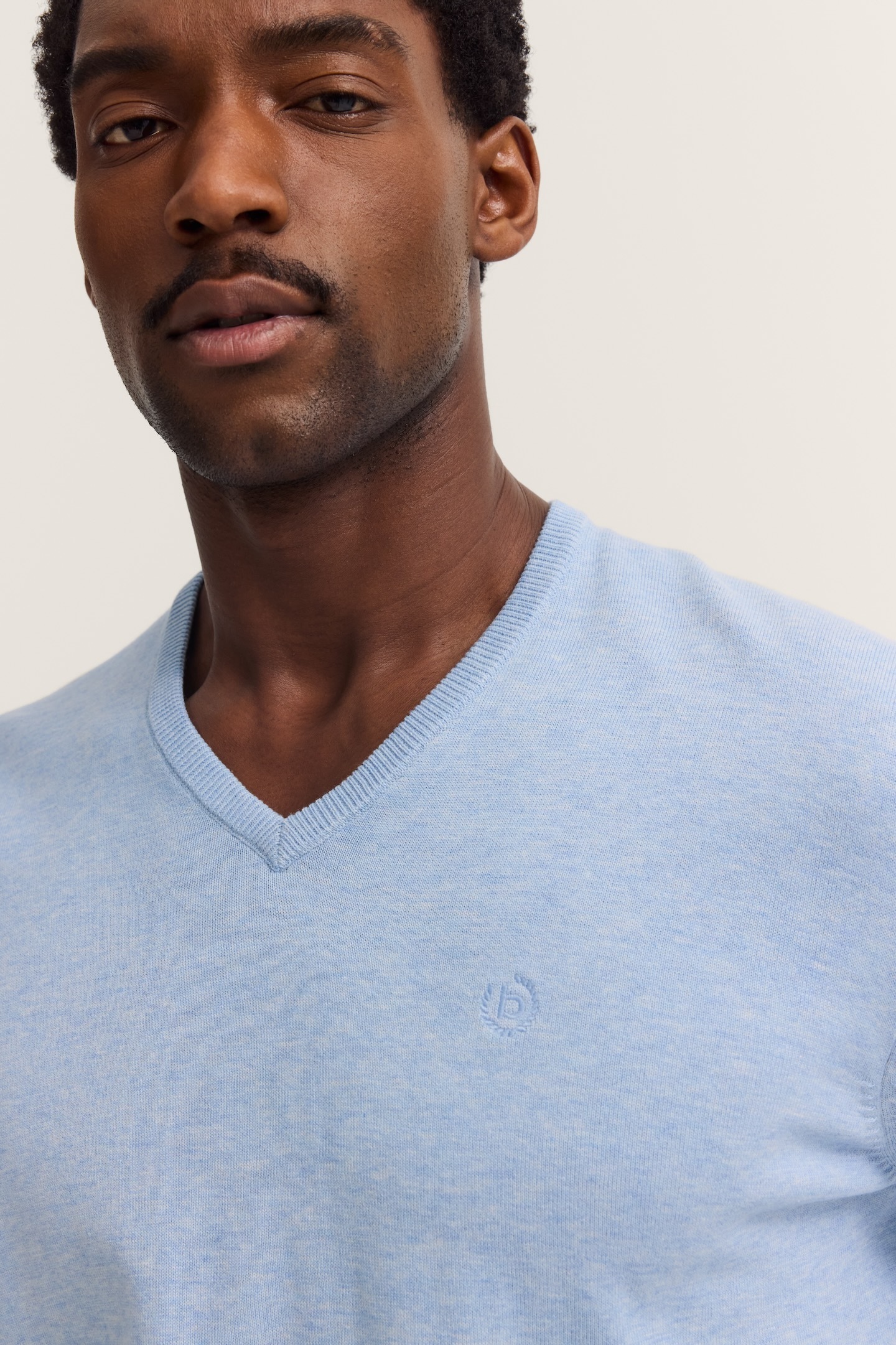 bugatti V-Ausschnitt-Pullover »Basic Essential« aus reine Baumwolle