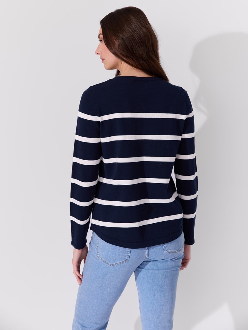Lucilla stripet genser Navy Blazer