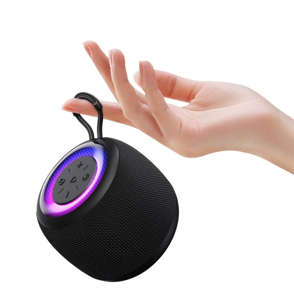 Portable Wireless Bluetooth 5.3 Mini Lautsprecher mit RGB Beleuchtung (US-YX014) - Schwarz