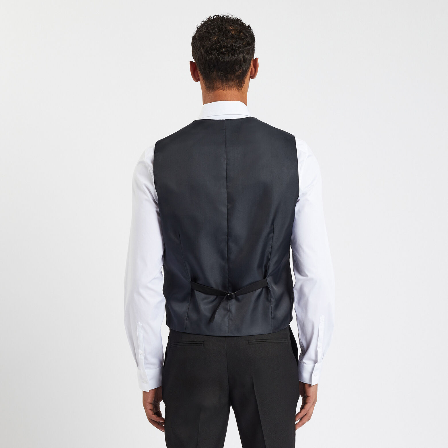 Gilet de costume uni slim Noir