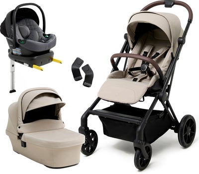 Beemoo Pro Twist Duovogn Inkl. Beemoo Route Babybilstol& Base, Latte Beige/Mineral Grey