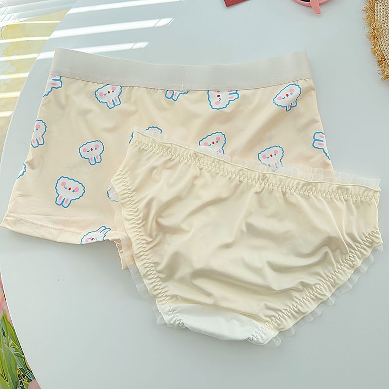 Pancherry - Koppelset: Boxershort met konijnenprint + panty