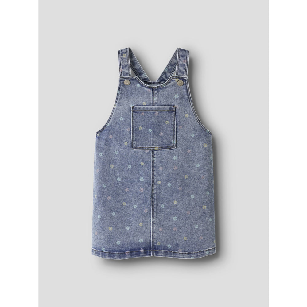 Køb Name It Medium Blue Denim Flower Nmfrosa Kort Dnm Bibskirt 3555-On Noos