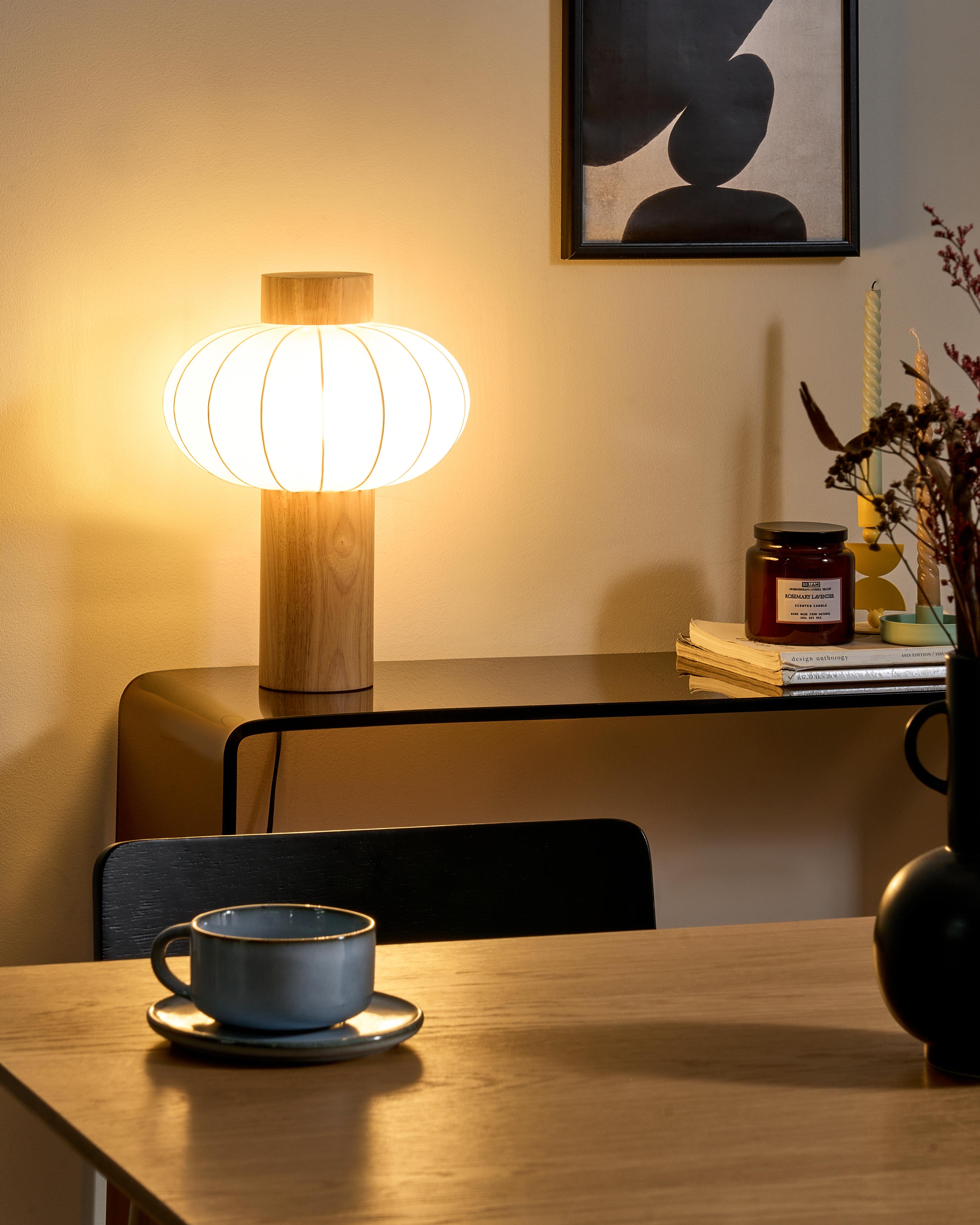 Tafellamp ABENS Hout Lichtbruin