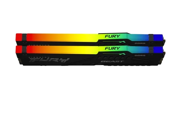 Kingston FURY Beast RGB - DDR5 - sæt - 32 GB: 2 x 16 GB - DIMM 288-PIN - 6000 MHz / PC5-48000 - CL30 - 1.4 V - ikke bufferet - on-die ECC - sort