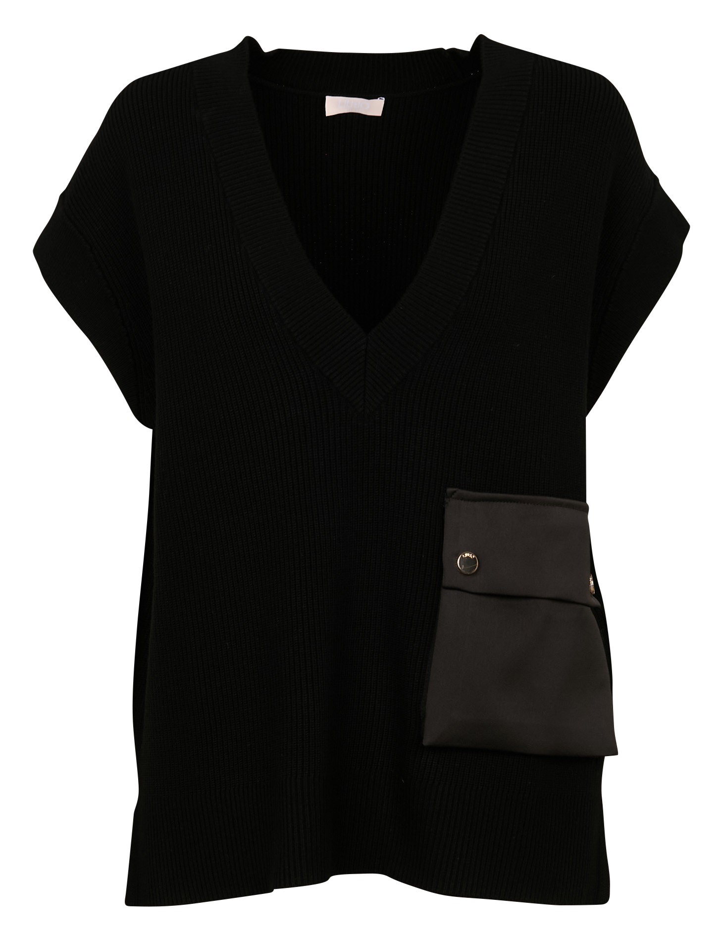 Pull col V en maille | Noir