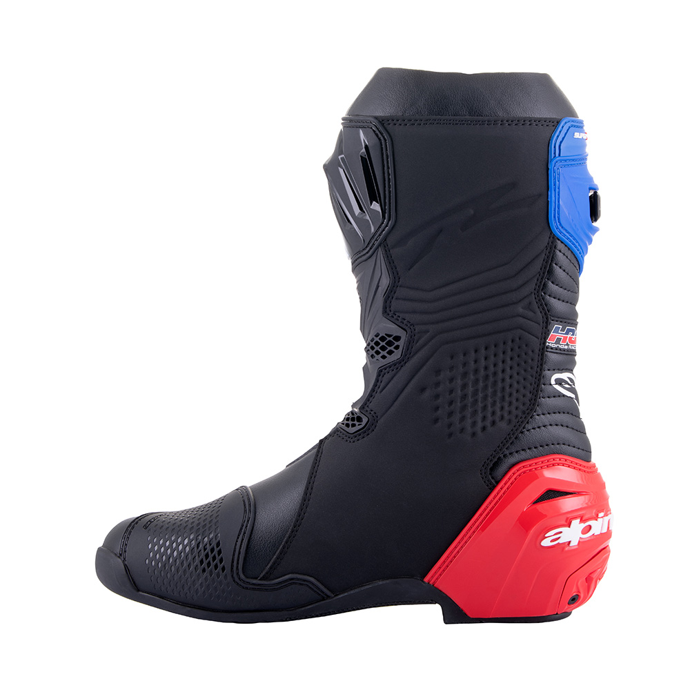 Alpinestars - Bottes Supertech R Honda Noir / Rouge fluo / Bleu