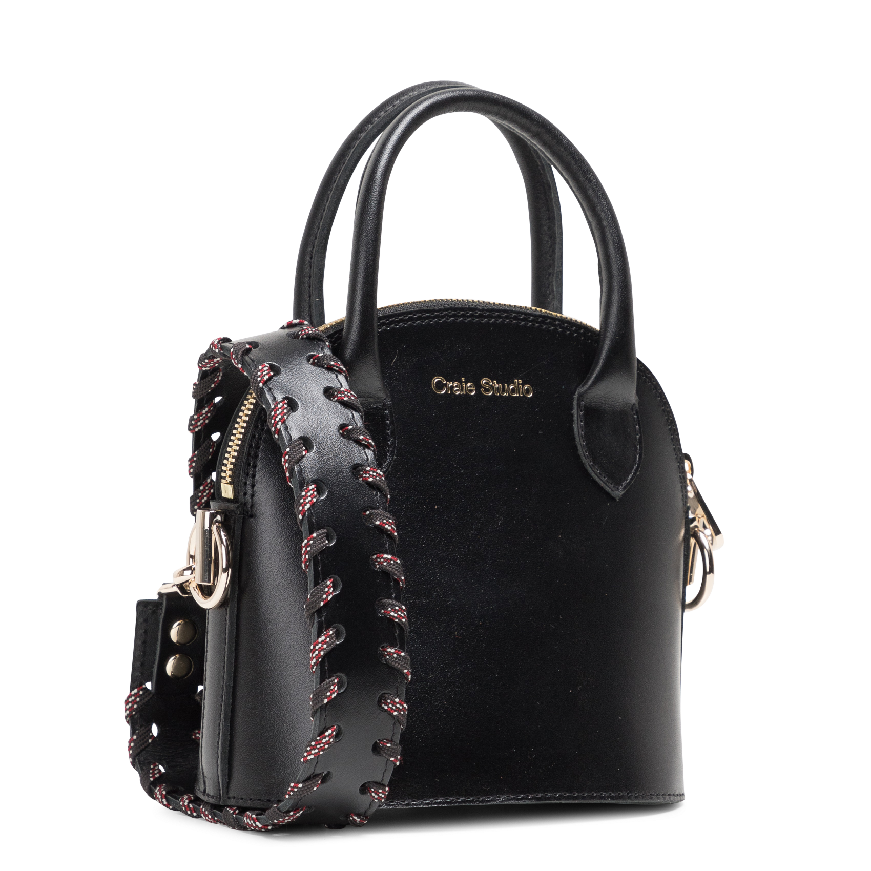 MONT - Sac bandoulière en cuir lisse | Noir
