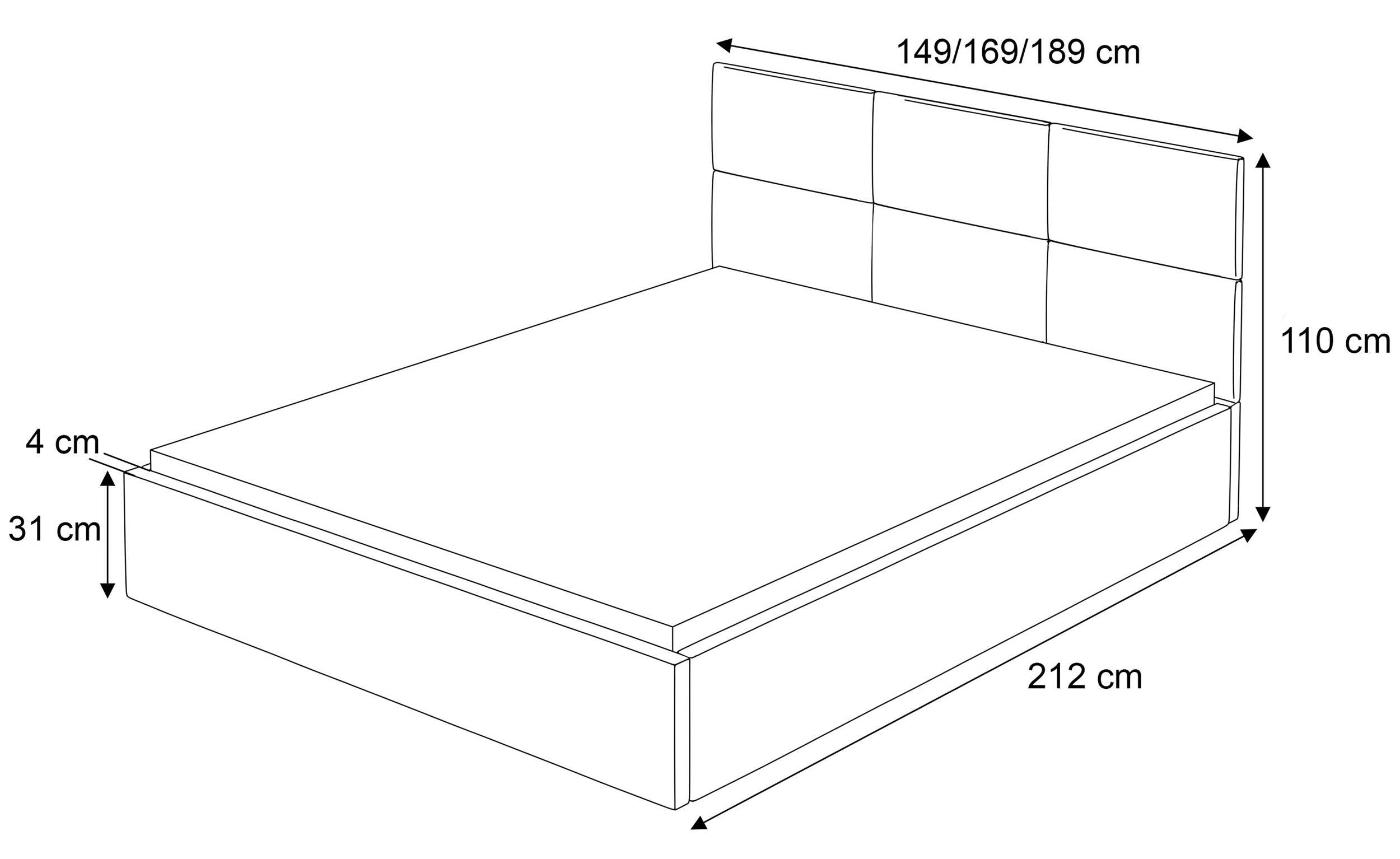 NADUVI Collection Bedframe Harlee met opbergvak 140x200
